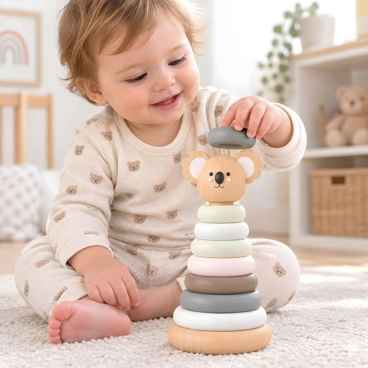 Wooden Stacking Rings Toy